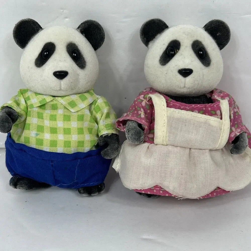 Li'l Woodzeez Skyhopper Panda Family Mother Father Children Clothed Dress Baby